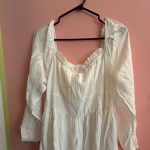 Cider - White Boatneck Frock Dress